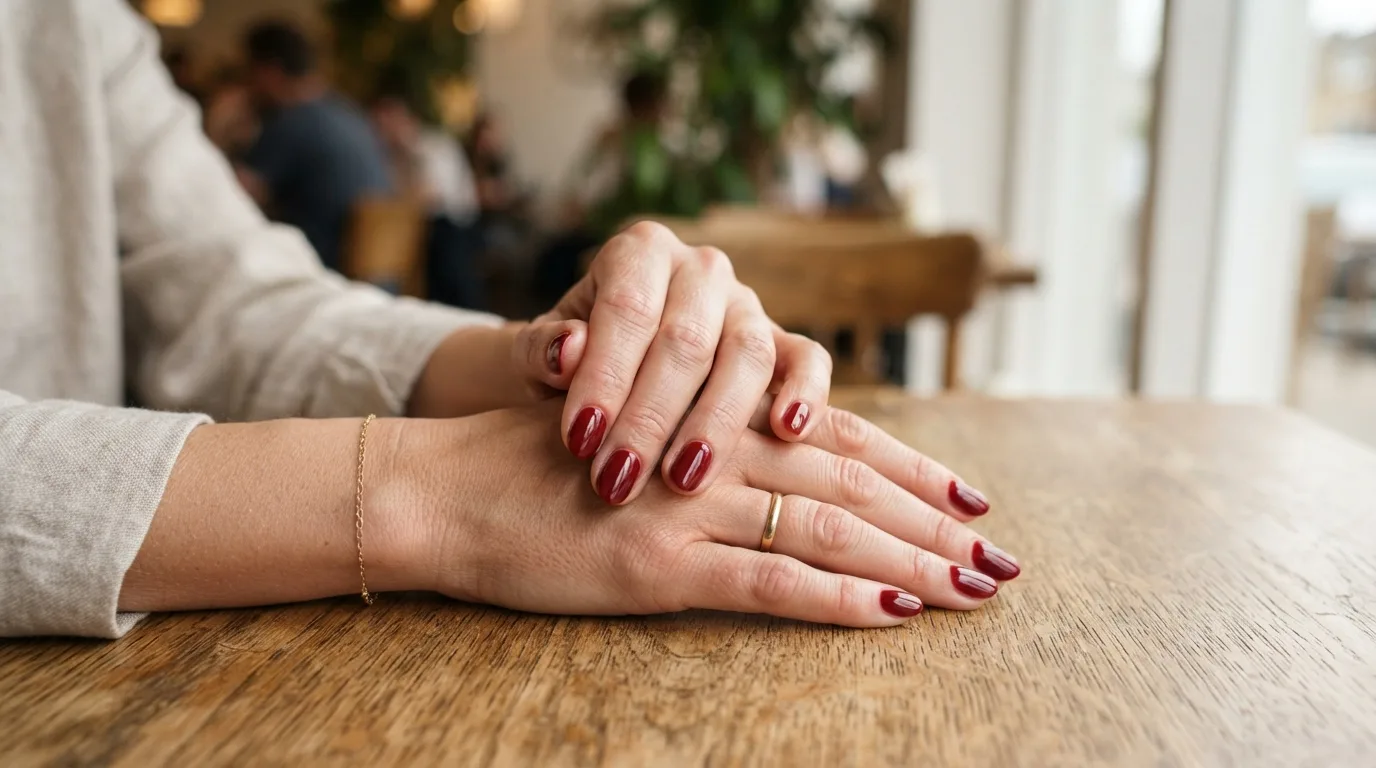 a woman's hands with beautifully painted nails